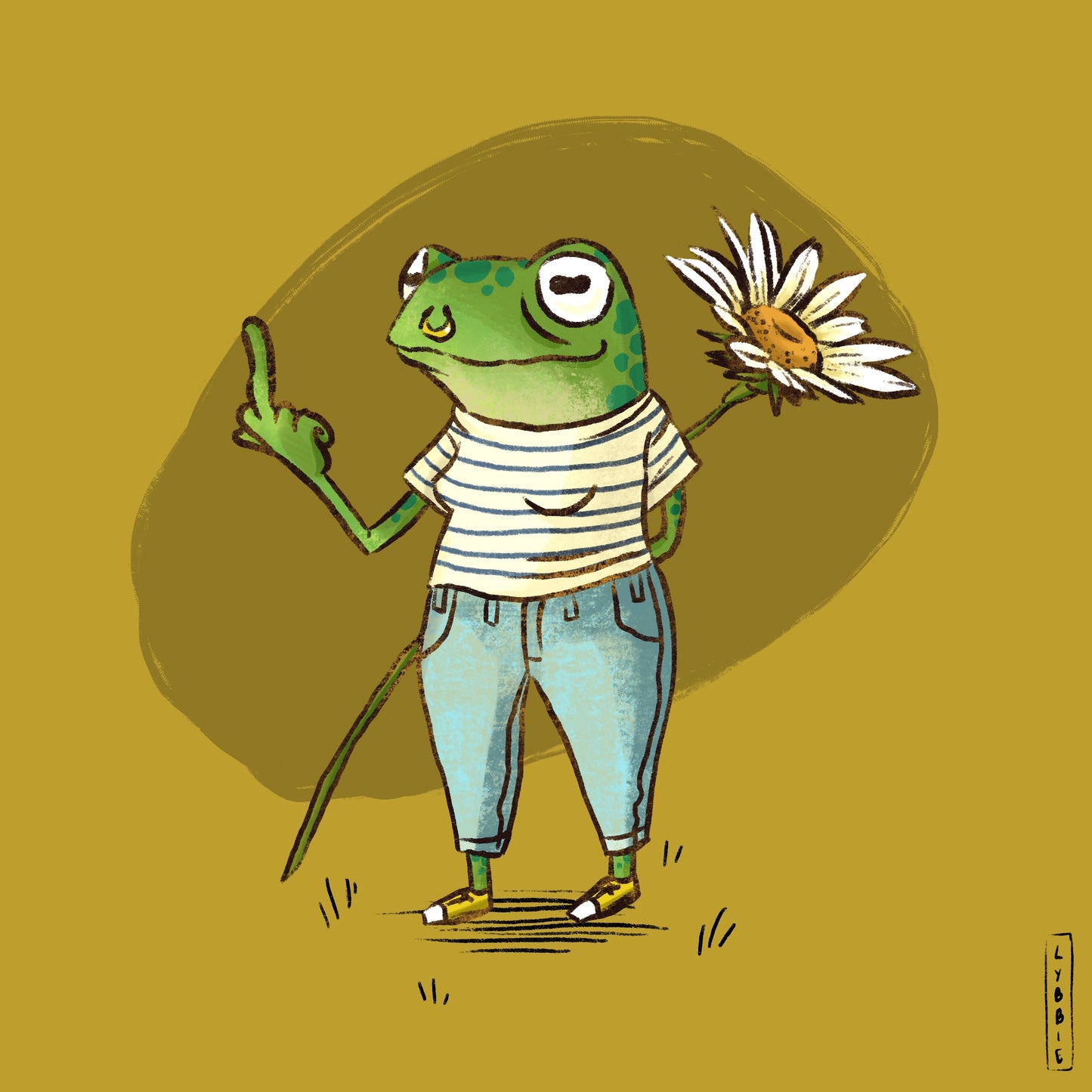 Daisy Frog Print